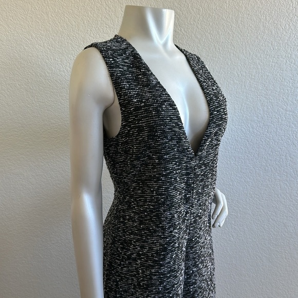 NWT ZARA Tweed Knit Sleeveless Plunge Cropped Wide Leg Jumpsuit - Picture 6 of 10